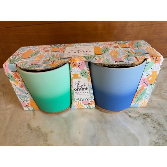 Pair of Ombre Mini Planter Pots - Picture 1 of 3